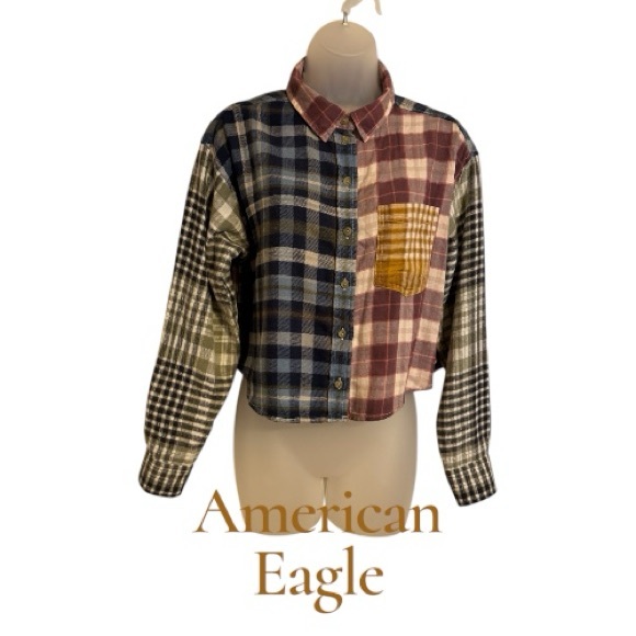 American Eagle Outfitters Tops - AMERICAN EAGLE Multicolor Plaid Shirt FALL/WINTER   XSMALL  #G